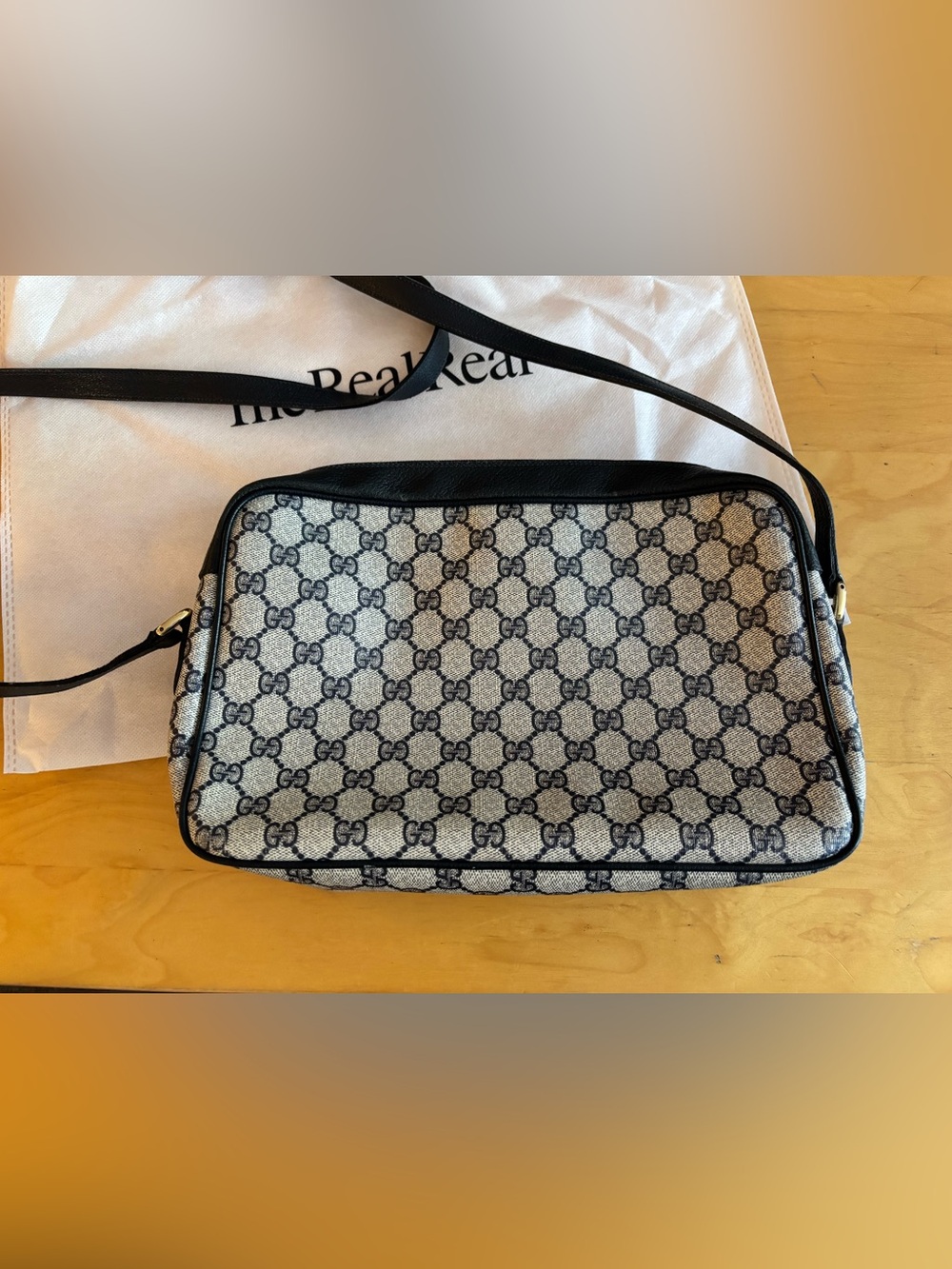Gucci Black and Beige GG Web Crossbody Bag - Picture 3 of 16